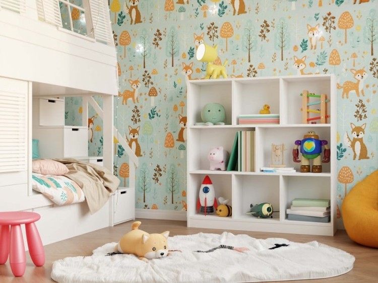 biały-regał-w-aranżacji-pokoju-dziecięcego