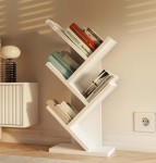 Biała designerska półka na książki