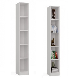 Biały wąski regał na książki 25cm