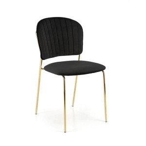 Czarne krzesło w stylu glam ze złotym