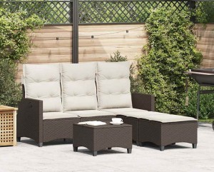 Brązowy komplet wypoczynkowy na taras