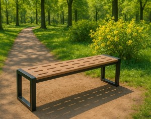 Odporna ławka miejska z tworzywa 150 cm