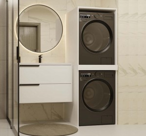 Podwójna szafka łazienkowa na pralkę i suszarkę