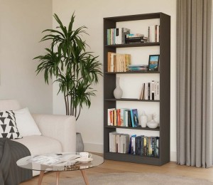 Szeroki regał na książki antracyt