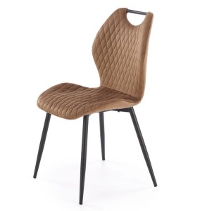 Beżowe krzesło kuchenne z przeszyciami