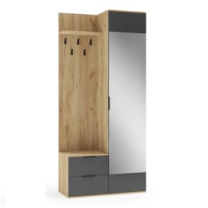 Kompaktowa garderoba z lustrem 100x202 cm