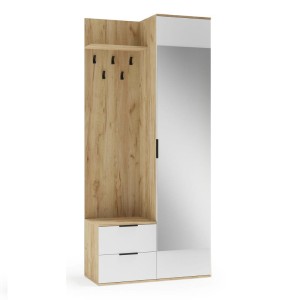 Wieszak do przedpokoju z szafą i szufladami