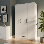 Biała szafa na ubrania do sypialni 120 cm