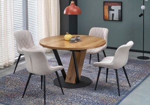 Rozkładany loftowy stół z okrągłym blatem ø120cm