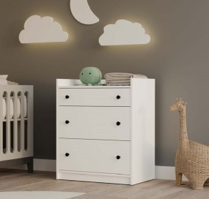 Biała komoda z szufladami 70x84 cm