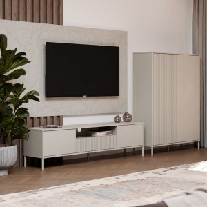 Szafka RTV z półkami kaszmir 164 cm