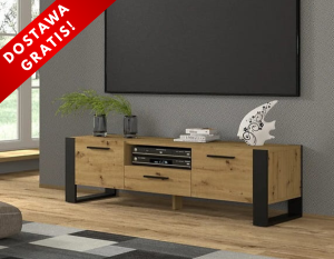 Szafka pod telewizor w stylu loft z półkami 160 cm