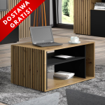 Prostokątna ława do salonu z półką artisan lamele