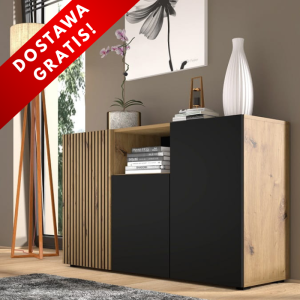 Komoda na ubrania do salonu artisan z czarnym