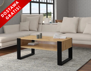 Stolik kawowy loft ława artisan z czarnym