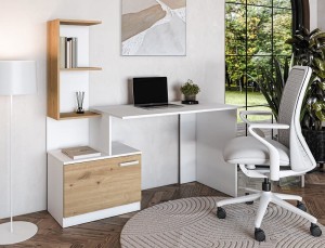 Biurko młodzieżowe z szafką i półkami