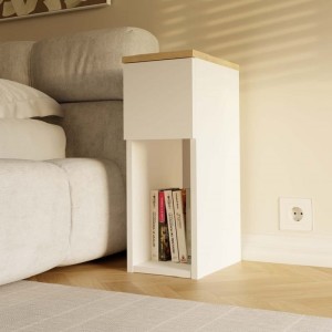 Biała wąska szafka nocna 20x30 cm