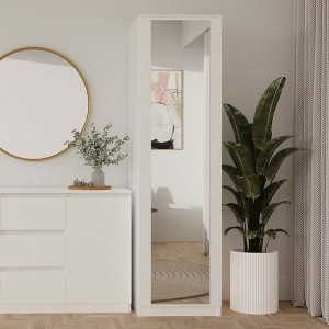 Biała wąska szafa z drążkiem lub półkami 50 cm