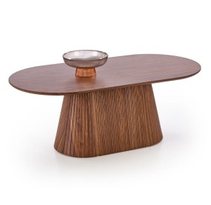 Duża owalna ława do salonu orzech