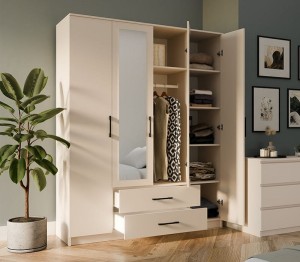 Szeroka szafa na ubrania z lustrem kaszmir