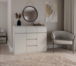 Komoda na ubrania z szufladami i półkami kaszmir