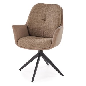 Eleganckie brązowe krzesło z podłokietnikami