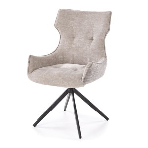 Popielate krzesło do jadalni obrotowe