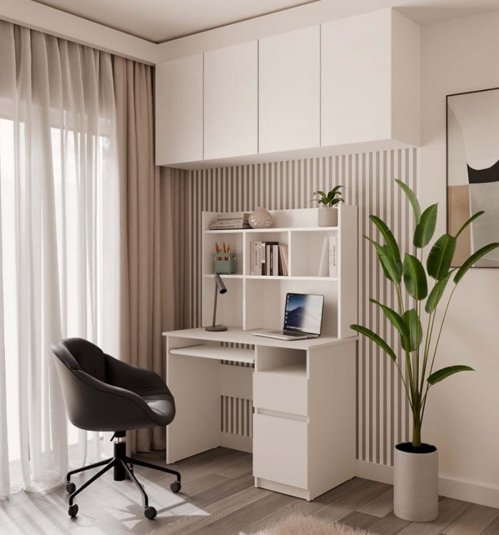 kompaktowe-biurko-z-szufladą-i-nadstawką