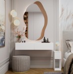 Biała wisząca toaletka z szufladami 110x40 cm