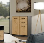 Szafka biurowa z szufladami i półkami loft