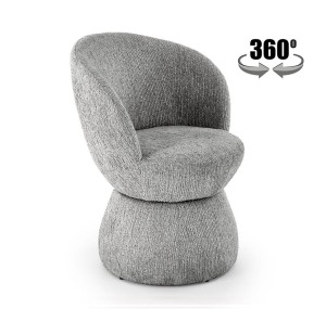 Szary fotel do jadalni obrotowy