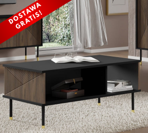 Elegancka ława do salonu z półkami dąb catania