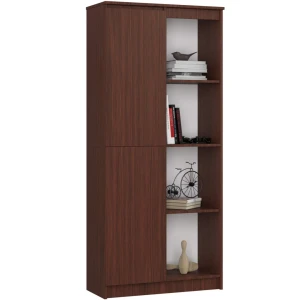 Biurowy regał z drzwiami wenge półki 80x35