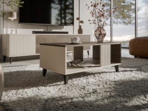 Ława do salonu z półką kaszmir z orzechem