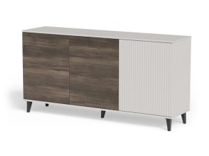 Elegancka duża komoda z półkami kaszmir/orzech