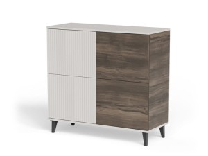 Szafka biurowa z półkami kaszmir/orzech