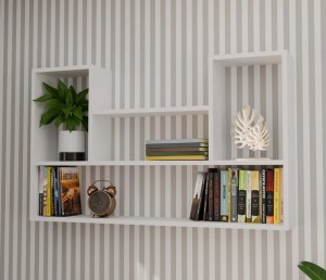 Biała półka wisząca z przegrodami 100 cm