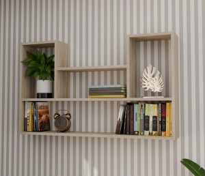 Asymetryczna półka na książki dąb sonoma
