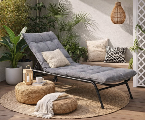 Leżak ogrodowy z podnoszonym oparciem