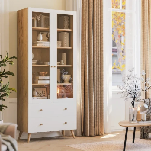 duża-witryna-na-książki-dąb-z-białym