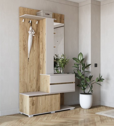 nowoczesny-wieszak-na-ubrania-z-lustrem-i-szufladami