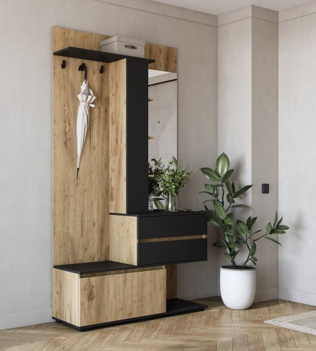 garderoba-na-ubrania-z-szafką-i-szufladami