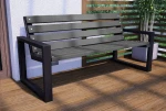 Ławka ogrodowa z grubymi szarymi deskami 175 cm
