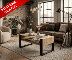 Stolik kawowy loft ława artisan z czarnym