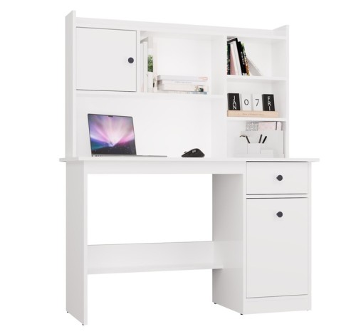 białe-biurko-z-nadstawką-i-szufladą