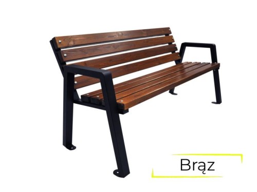 ławka-ogrodowa-z-deskami-brąz