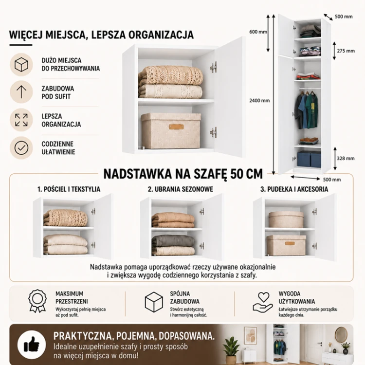 wąska-szafa-z-nadstawką-biel