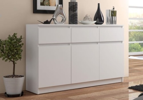 Biała-szafka-komoda-szuflady-i-półki