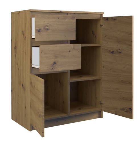 Komoda-z-drzwiami-i-szufladami-dąb