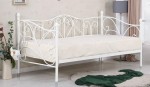 Metalowe łóżko 90x200 białe ze stelażem